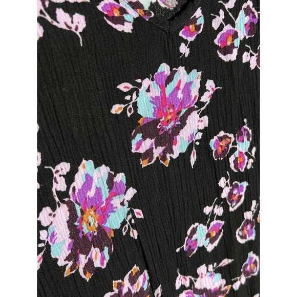 Lane Bryant Floral Cut Out V-Neck Flowy Tunic Bell Sleeve Top Size 26 POCKETS - Picture 8 of 10